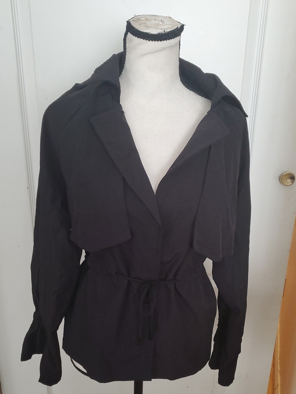 Milal Black Peplum Blouse Jacket Size L NWT